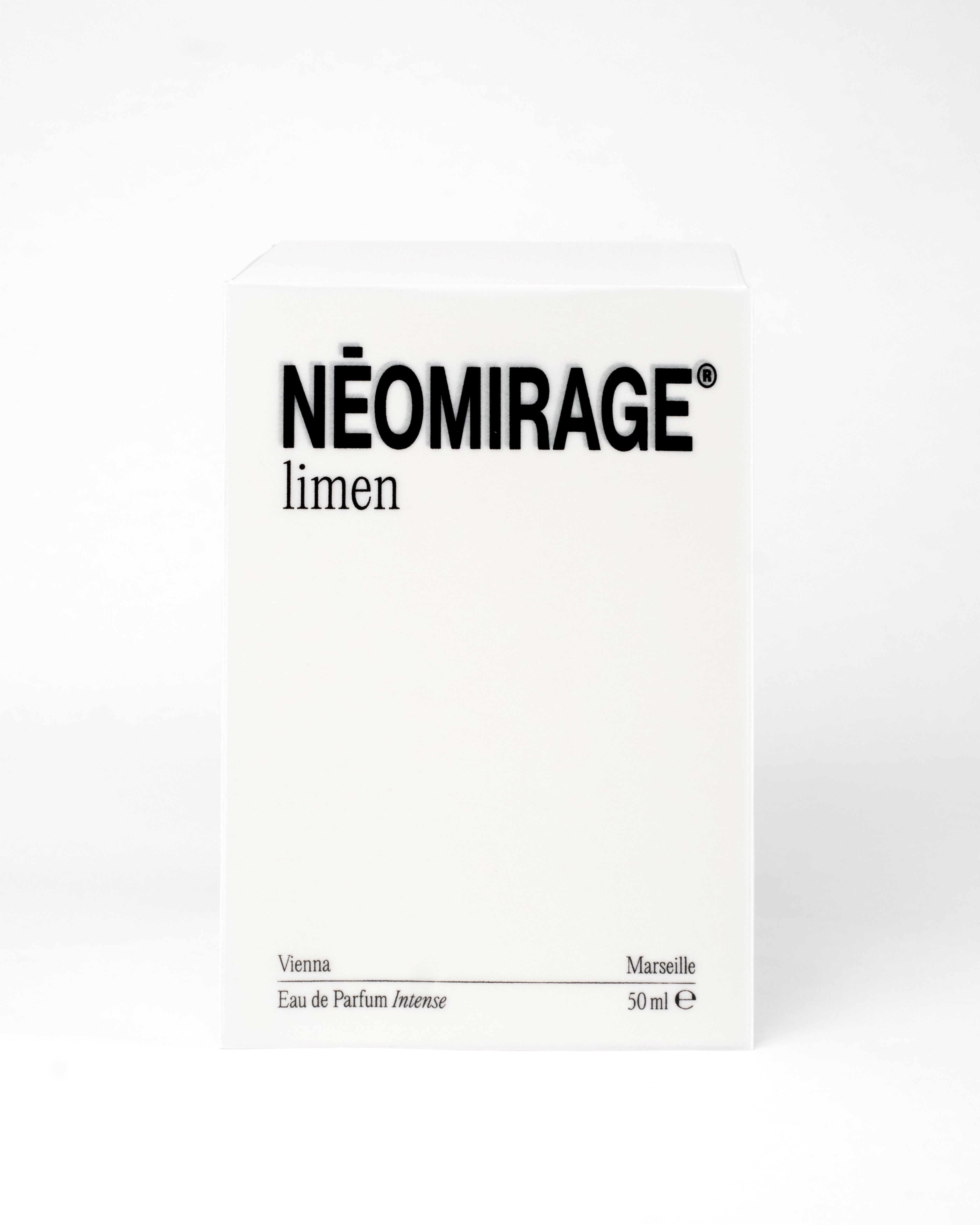 Néomirage limen perfume packaging on a white background