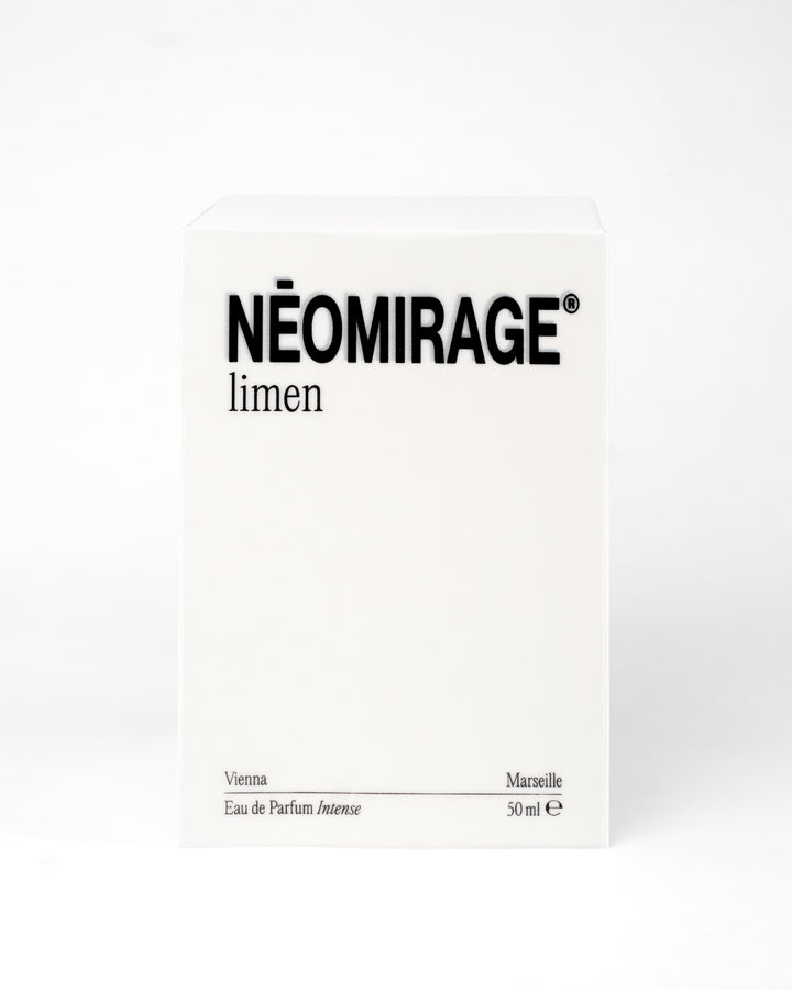 Néomirage limen perfume packaging on a white background
