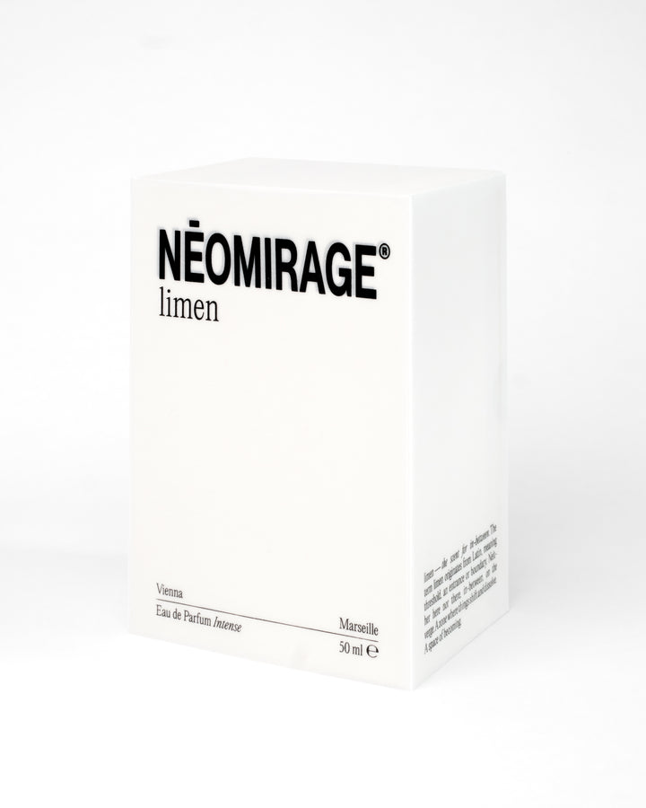Néomirage limen perfume packaging on a white background