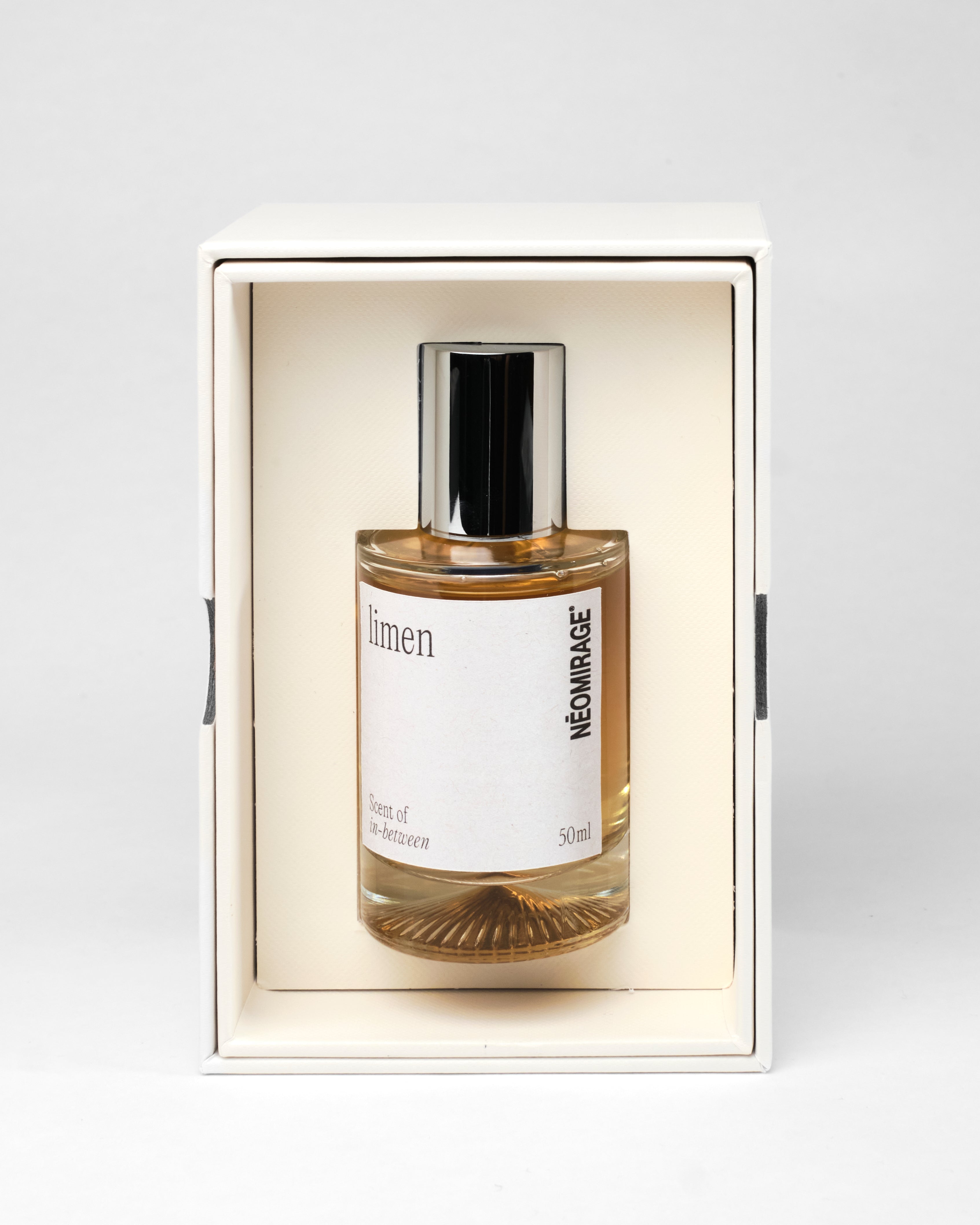 Néomirage limen perfume bottle and packaging on a white background