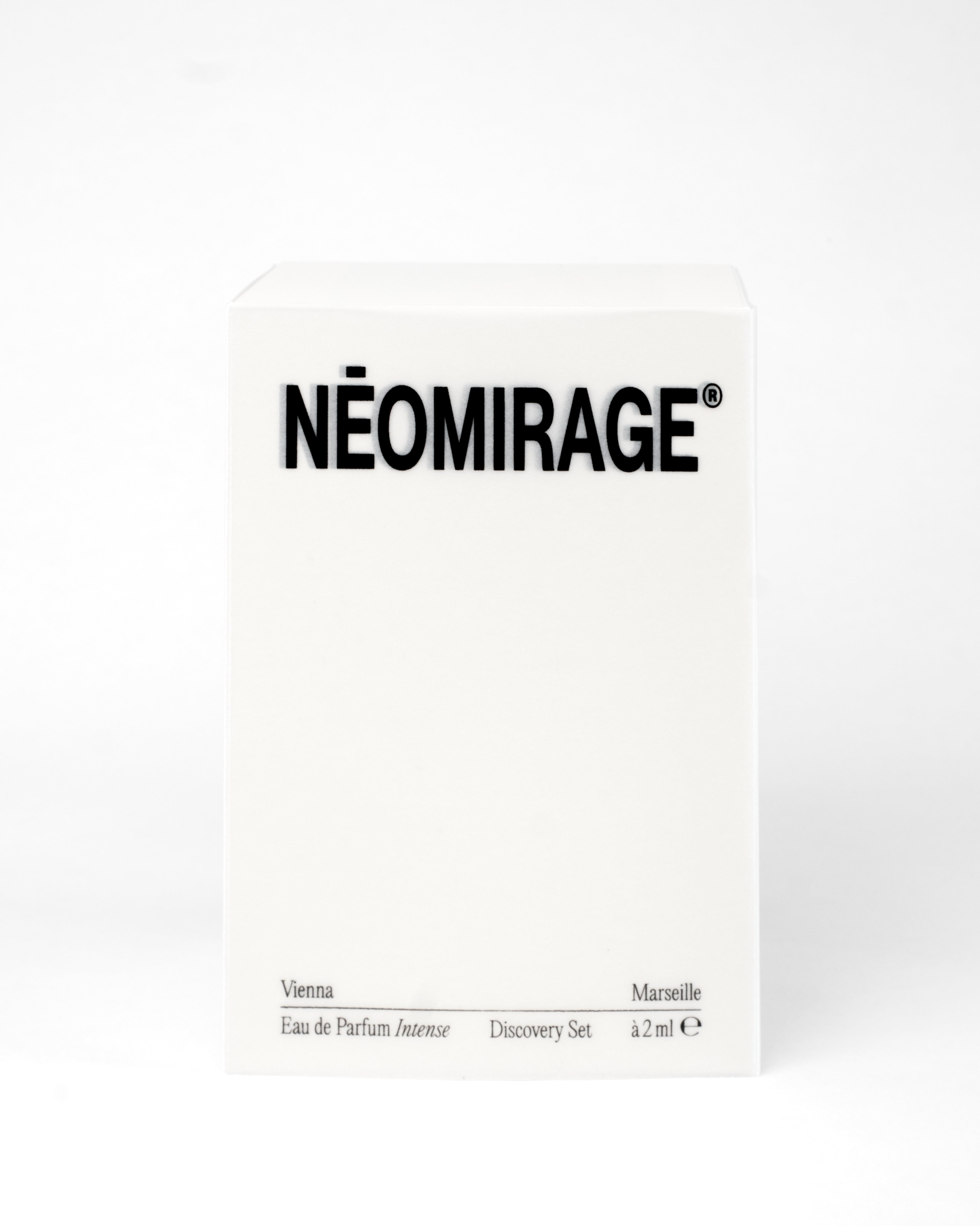 Néomirage perfume bottle packaging on a white background